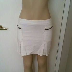Vintage White zipper mini skirt